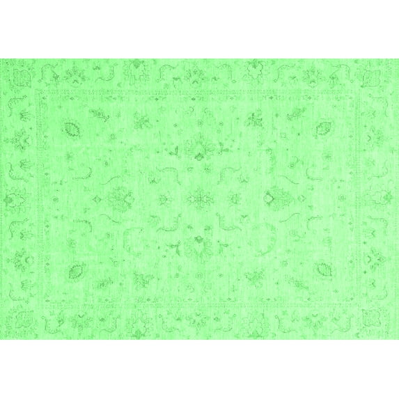 Ahgly Company Indoor Rectangle Oriental Emerald Green Traditional Area Rugs, 2' x 3'