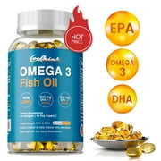 Omega 3 Fish Oil Capsules 2000mg - EPA & DHA - Highest Potency, Brain & Joint Support - 120 Capsules