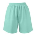 thumbnail image 6 of Yubnlvae High Waist Tie Shorts - Women's Summer Casual Drawstring Shorts with Pockets, Comfortable Loose Fit Bermuda Length (Green 1 | S), 6 of 6