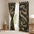 thumbnail image 3 of Homewish Bohemian Snake Animal Black Out Curtains, Hippie Rustic Flower Plant Curtains Pack of 2 (42x63 Each), Vintage Southwestern Bedroom Curtains, Window Curtains Bedroom Decor, 3 of 6
