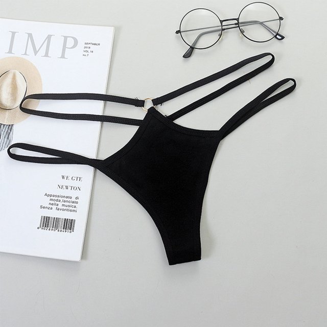 Lingerie Sexy Taille Basse pour Femmes String en Coton avec Bretelles LUHAN