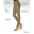 thumbnail image 3 of MeMoi Lisse Chino Cotton Blend Leggings - Womens - Female (L-XL, Khaki), 3 of 7