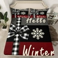 thumbnail image 2 of Manfei Christmas Ribbin Bow Twin Sheet Sets for Teen, Black Brown Twin Fitted Sheet, Western Festival Flat Sheet, Super Cozy Room Decor, 3-Piece, 2 of 7