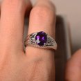 thumbnail image 4 of Natural Blue Amethyst Ring,Solitaire Ring,Sterling Silver Ring For Men & Woman, 4 of 4