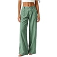 thumbnail image 4 of FchengtaiS Women's Pinstripe Striped Dressy Pants High Waist Wide Leg Business Work Pants Casual Loose Slacks Trousers with Pockets, 4 of 6