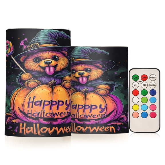 BZSMCE Flameless Candles LED Lights Bear and Pumpkin Creativity Battery Candles