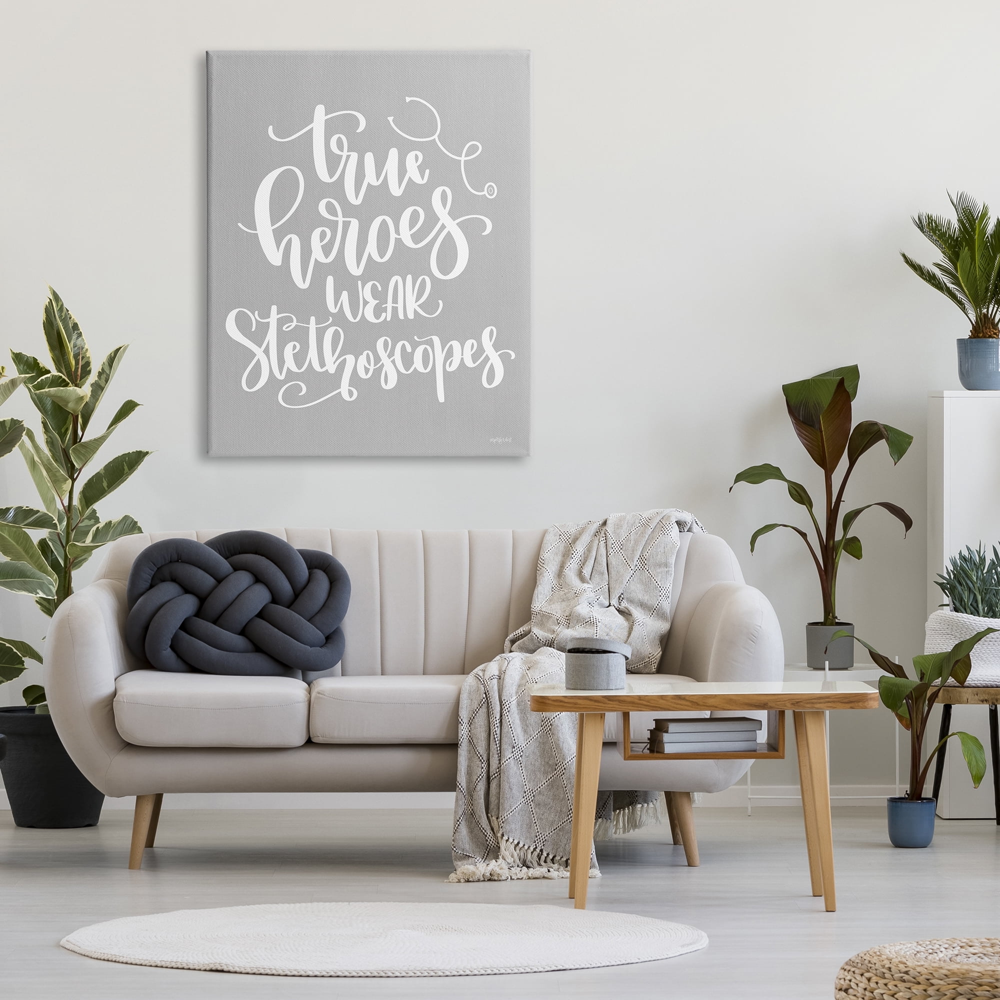 Stupell Industries True Heroes Nurse Phrase Inspirational Painting Gallery Wrapped Canvas Print Wall Art, 36 x 48