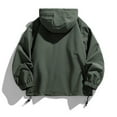 thumbnail image 4 of Brondbend Jacket Waterproof Men Men's Spring and Charge Coat Thin Outdoor Mountaineering and Riding Windproof Work Coat Loose Fit Travel Hiking Versatile,Army Green, 4 of 5