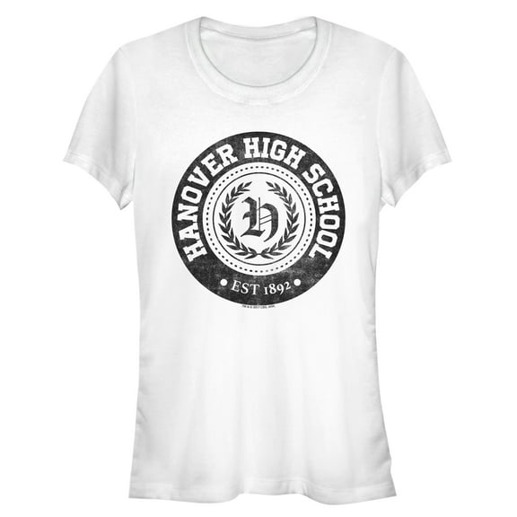 Junior's American Vandal Hanover Highschool Crest Graphic Tee White Small