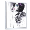 thumbnail image 3 of Designart 'Monochrome Female Portrait With Colorful Makeup' Modern Framed Canvas Wall Art Print, 3 of 5