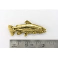 thumbnail image 2 of Brown Trout, Fish Pin, Gold Plated, FG011, 2" Lapel Pin, Hat, Brooch, Brooches, Jewelry, Gift, Fishing, Salmonoids, 100% Handmade in the USA, 200 Fish Designs Available, 2 of 7