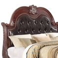 thumbnail image 4 of Benjara Mano California King Bed, Faux Leather Upholstery, Carved Walnut Brown Wood, 4 of 9