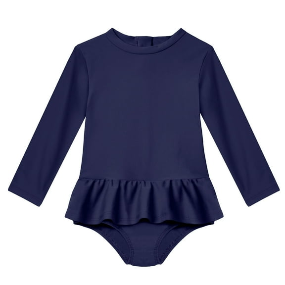 Infant and Toddler Girls UPF 50  Skirted One-Piece Swimsuit | Navy
