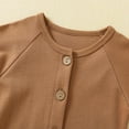 thumbnail image 5 of fnnxnal Infant Onesie 12 Months - 100% Cotton Brown, Front Button, Hypoallergenic, Easy Diaper Change, Unisex Baby Bodysuit, 5 of 9