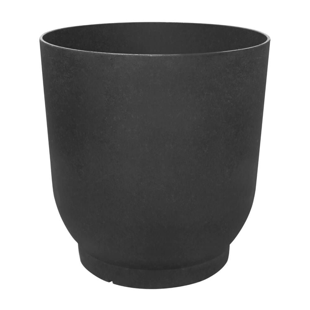 Tierra Verde 21in W x 20in H Florencia Modern Round X-Large Self-Watering Indoor/Outdoor Statement Planter, Black