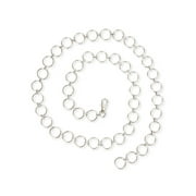 No Boundaries Women's Women’s Circle Ring Chain Belt, Silver