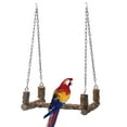 thumbnail image 2 of Bird Swing for Cage Parrot Perch Natural Wood Stand Chew Toy for Large Birds, 2 of 12