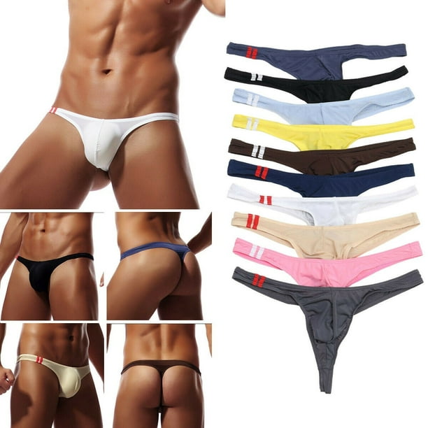 New Men's Underwear T-Back G-String Briefs Sexy Breathable Tangas