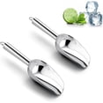 thumbnail image 1 of Homikit Juego de 2 palas de hielo de acero inoxidable, pala de metal pequeña de 10.0 in para cocina, bar, fiesta, pala de cubitos de hielo resistente, pulido espejo, 1 of 5