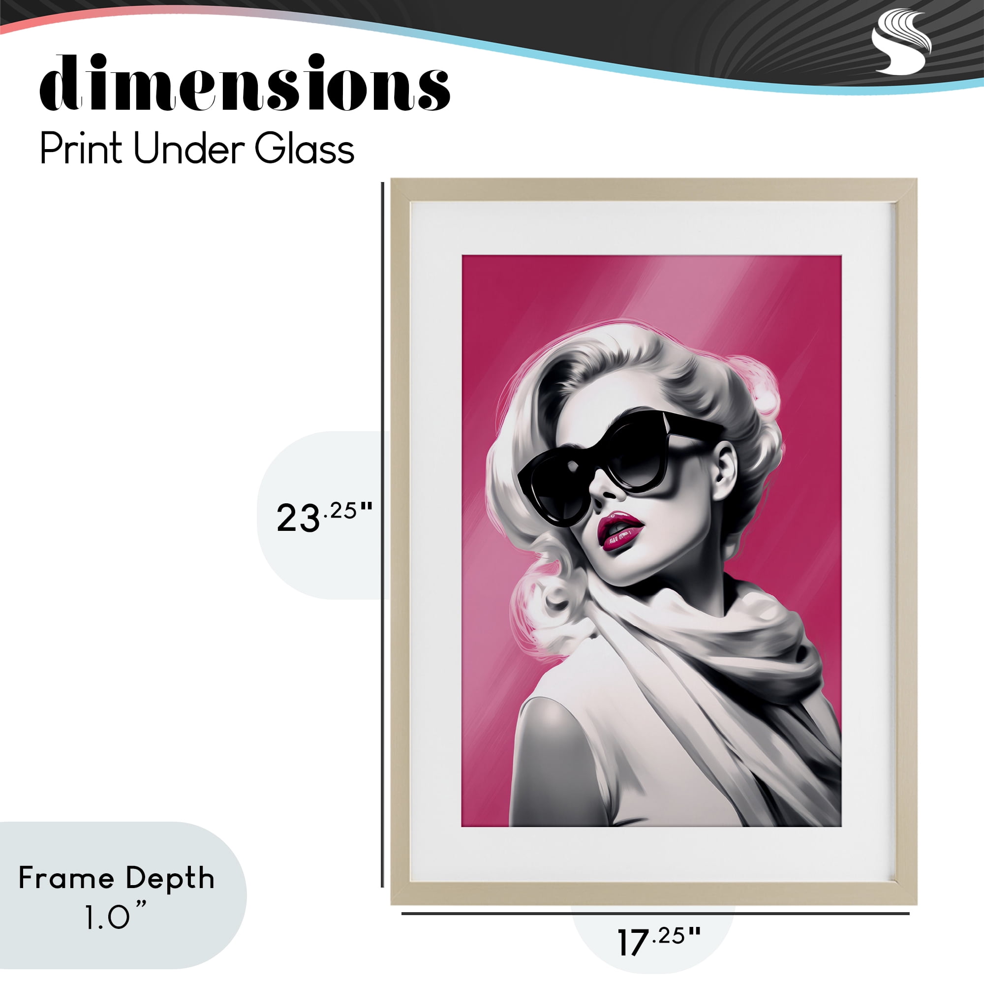 Stupell Industries Vintage Retro Chic Portrait Birch Framed Print Under Glass, design by Andrea Haase