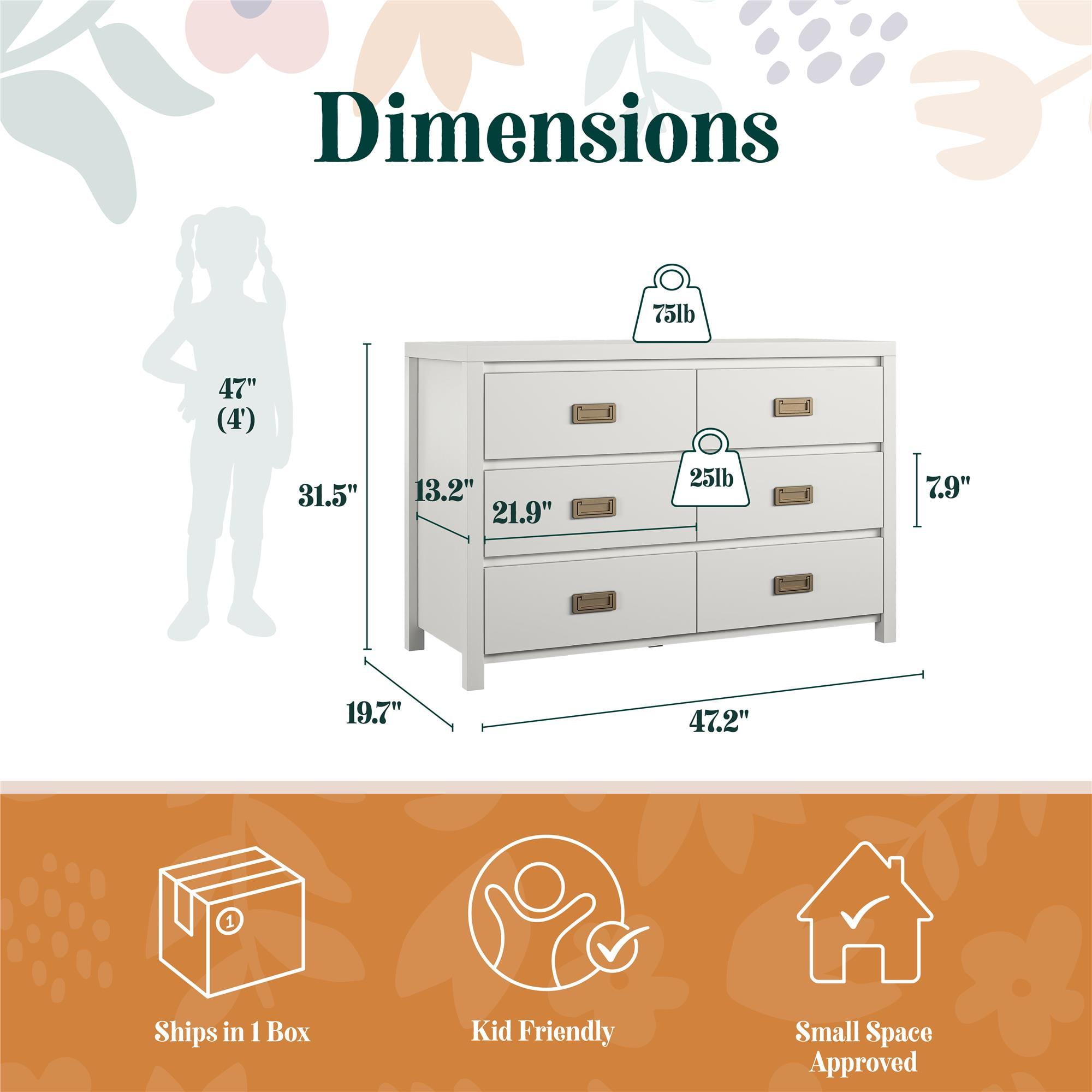Haven 6-Drawer Kids' Dresser, White