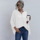 thumbnail image 4 of Blusa de mujer, cuello en V con botones en la parte delantera, casual, suelta, t煤nica, tops Irfora Blanco/Medio, 4 of 7