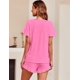 thumbnail image 4 of Conjunto de pijama Ekouaer para mujer, con mangas con volantes y pantalones cortos, suaves, 4 of 5