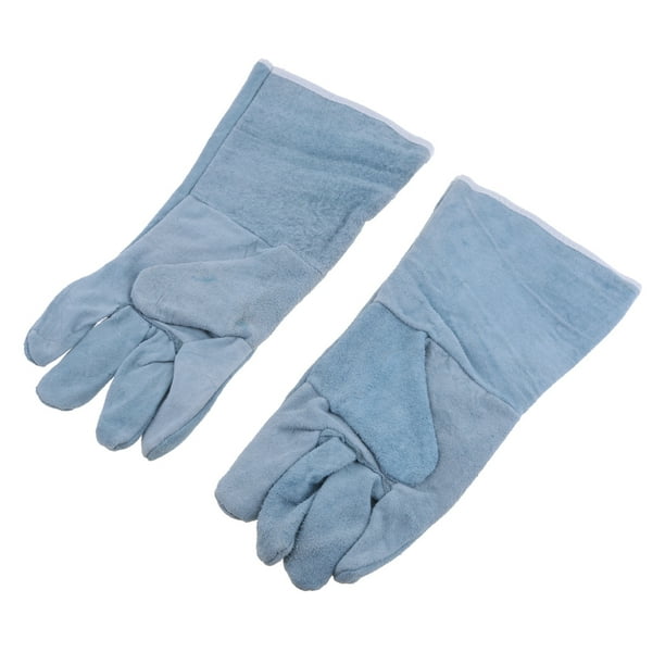 2 guantes protectores de piel de vaca resistentes a los soldados 30 centimetros