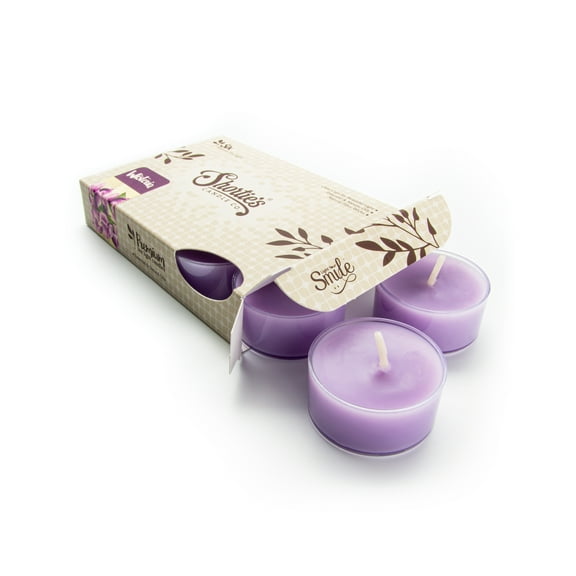 Pure Wisteria Tealight Candles - Highly Scented with Essential & Natural Oils - 6 Purple Premium Scented Tea Lights - Shortie's Candle Company