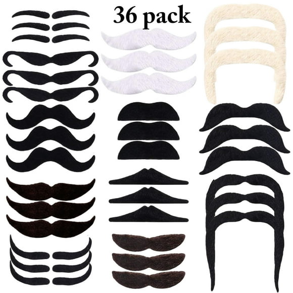 Coofit 36PCS Fake Mustache Self Adhesive Novelty Mustache Party Mustache