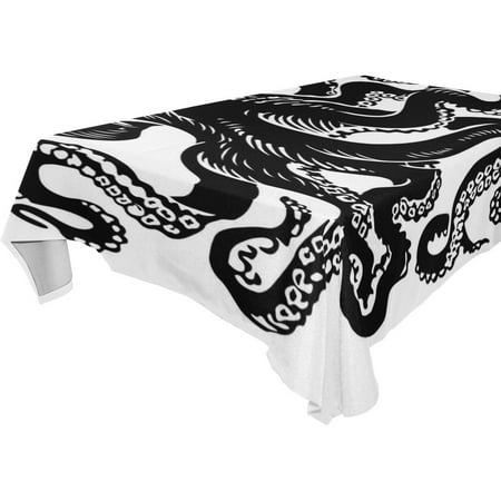 

POPCreation Black Octopus Tablecloth 52x70 inches