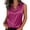 Hot Pink, variant on Women's Satin Sleeveless Blouse, Collared V-Neck Button-Down Top with Silky Fabric, Elegant Office & Party Wear Gray L