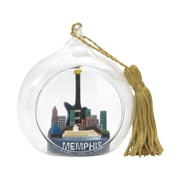 Mini Skyline Memphis Christmas Ornament Open Glass Ball