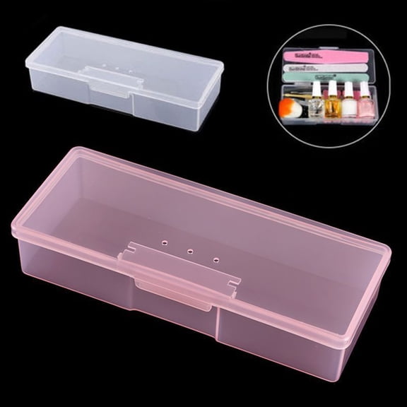 opvise Transparent Nail Supplies Brush Kit Storage Box Plastic Container Organizer Case