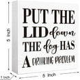thumbnail image 3 of Zomyto 7"x7" Funny Bathroom Wood Sign Put the Lid Down Wood Block Sign, 3 of 6