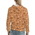 thumbnail image 7 of Uemuo Mushroom maple nuts Pattern Women's Hoodie with Eye-catching Drawstrings- Casual Pullover Hoodie with Kangaroo Pocket, Stylish Hooded Sweatshirt-Small, 7 of 7