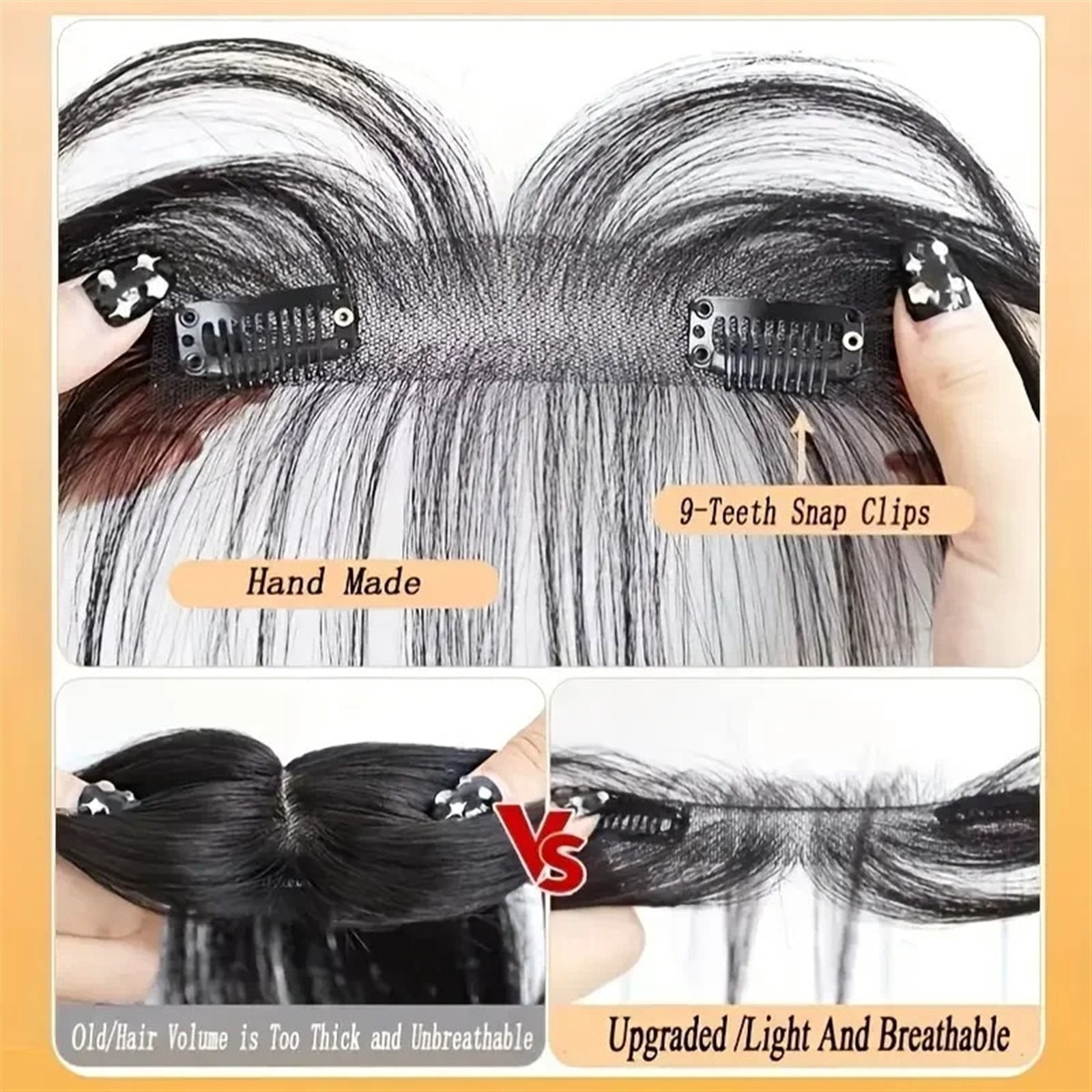 Hair Bangs with Sideburns Human Hair Clip In Hair Extensions Hair Styling Tools Human Hair Natural Hairpiece Women Clip In Bang