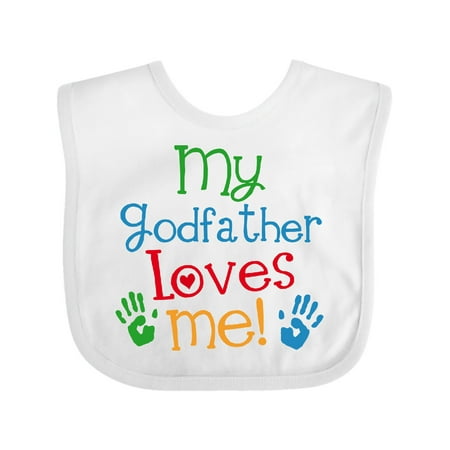 

Inktastic My Godfather Loves Me Godson Baby Gift Baby Boy or Baby Girl Bib