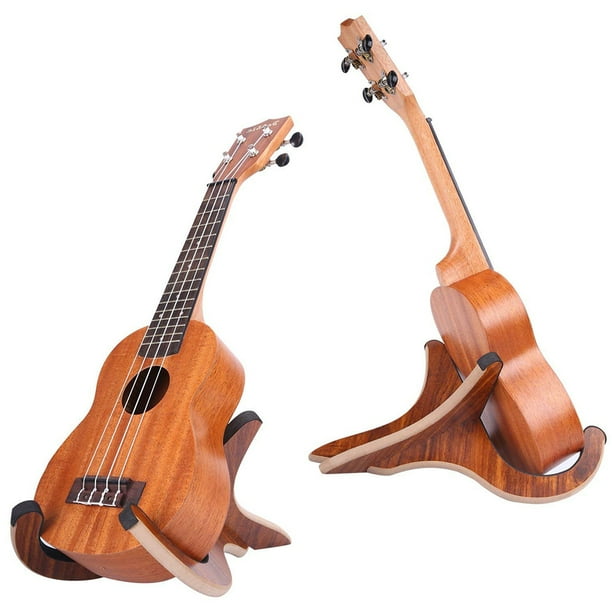GLiving Ukulele Stand Holder Universal Wooden Acoustic Guitar Stand