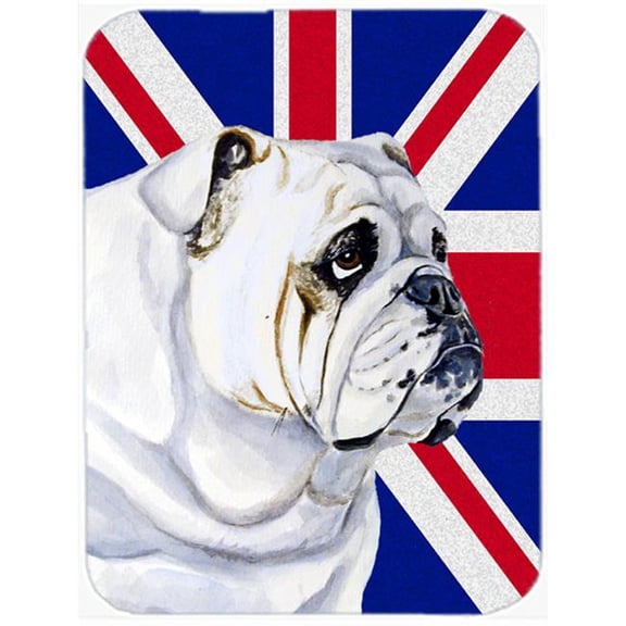 English Bulldog With English Union Jack British Flag Glass Cutting Board - Large