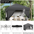thumbnail image 2 of 10x10 FT Pop Up Outdoor Canopy Tent with 4 Removable Sidewalls – Waterproof & UV Resistant Gazebo – Adjustable Height, Portable Sun Shade Shelter with Roller Bag – Ideal for Parties, Events, Backyard, 2 of 11