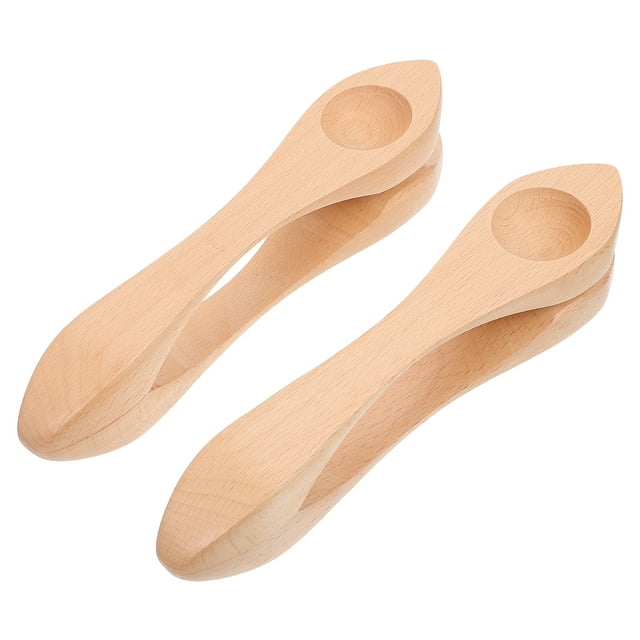 SHISUYAN 2 Pcs Cuillères Musicales en Bois Instruments de Percussion pour Maternelle
