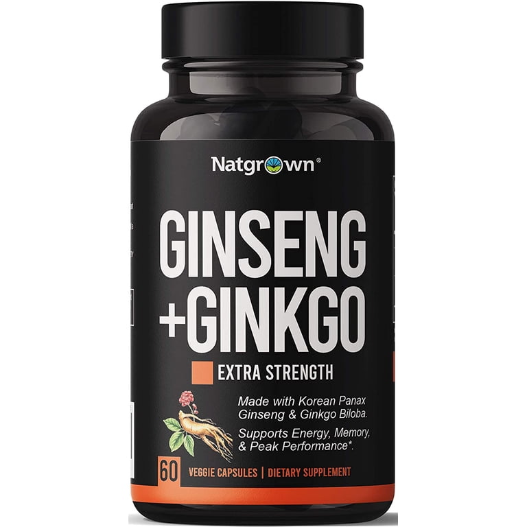 Complément Alimentaire énergie & Cerveau : 120 Gélules Ginseng 2800mg, Ginkgo Biloba, Ashwagandha - Grevip