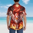 thumbnail image 4 of Fotbe Red Leaf Flame Fox Camisa Hawaiana para Hombre Unisex – Camisa Casual de Verano con Botones de Manga Corta de Algodón y Lino,X-Large, 4 of 7