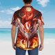 thumbnail image 4 of Fotbe Red Leaf Flame Fox Camisa Hawaiana para Hombre Unisex – Camisa Casual de Verano con Botones de Manga Corta de Algodón y Lino,Medium, 4 of 7