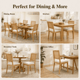 thumbnail image 6 of Dining Chairs Set of 2, Modern Farmhouse Kitchen Chairs with Cane Back, LEGAHOME Upholstered Dining Room Chairs, Wood Side Chair for Kitchen Dining Room, Beige, 6 of 9