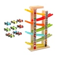 thumbnail image 2 of Rampa de carreras de coches en miniatura de madera, juguete para desarrollar habilidades motoras finas, vehículos de carreras, juego para niños 7 Pista y Estacionamiento, 2 of 9
