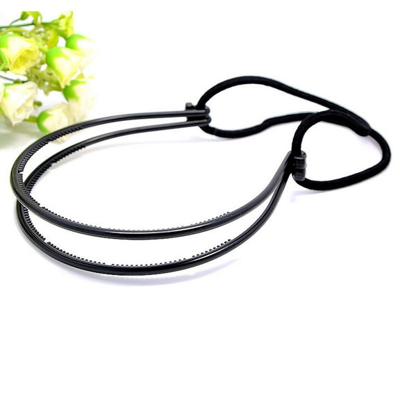 DESIGNICE Headbands for Women Adjustable Double Hair Bands Headband Korean Style Resin Material Wide 12.5cm Hair Accessories for Women,Black