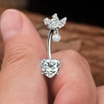 thumbnail image 4 of Designice Belly Rings Heart Belly Button Ring Shiny Belly Button Jewelry, 4 of 6