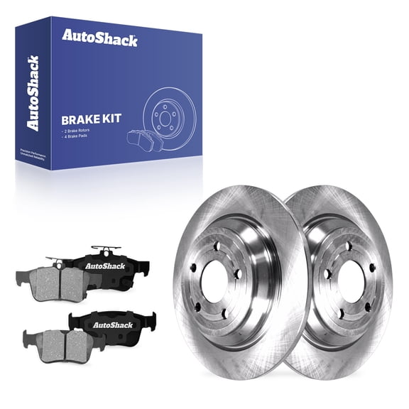 AutoShack Rear Solid Brake Rotors   Ceramic Pads 6-PC Brake Kit Replacement for 2020-2023 Ford Escape 2020-2023 Lincoln Corsair 2021-2024 Ford Bronco Sport 11.89" (302 mm)